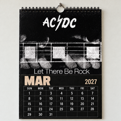 AC/DC 2027 Calendar - Classic Hard Rock Band Wall Planner, Unique Gift for AC/DC Fans