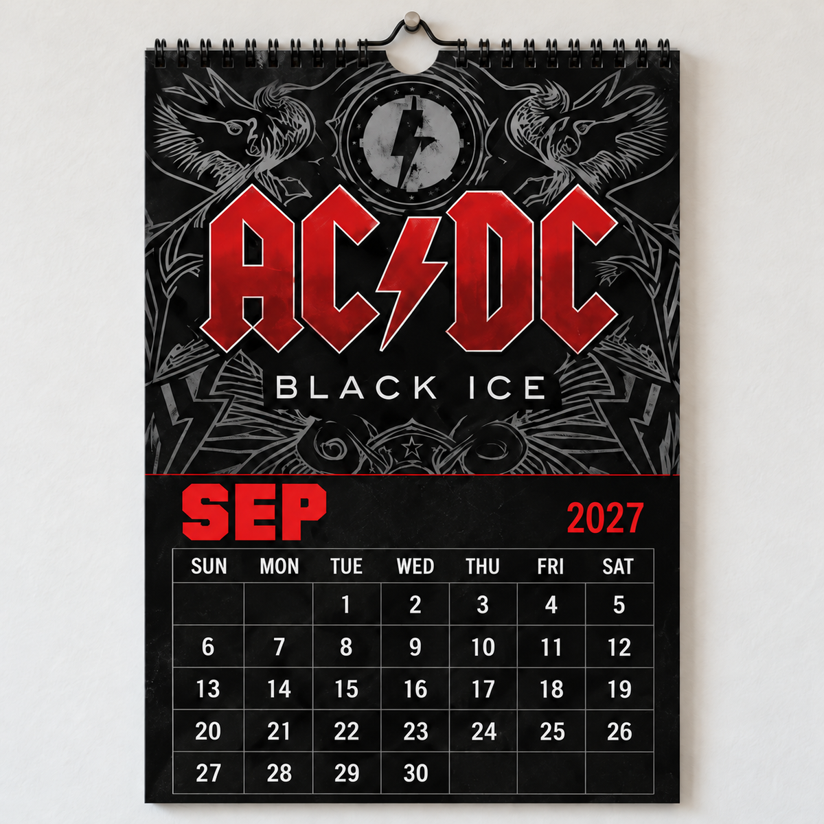 AC/DC 2027 Calendar - Classic Hard Rock Band Wall Planner, Unique Gift for AC/DC Fans