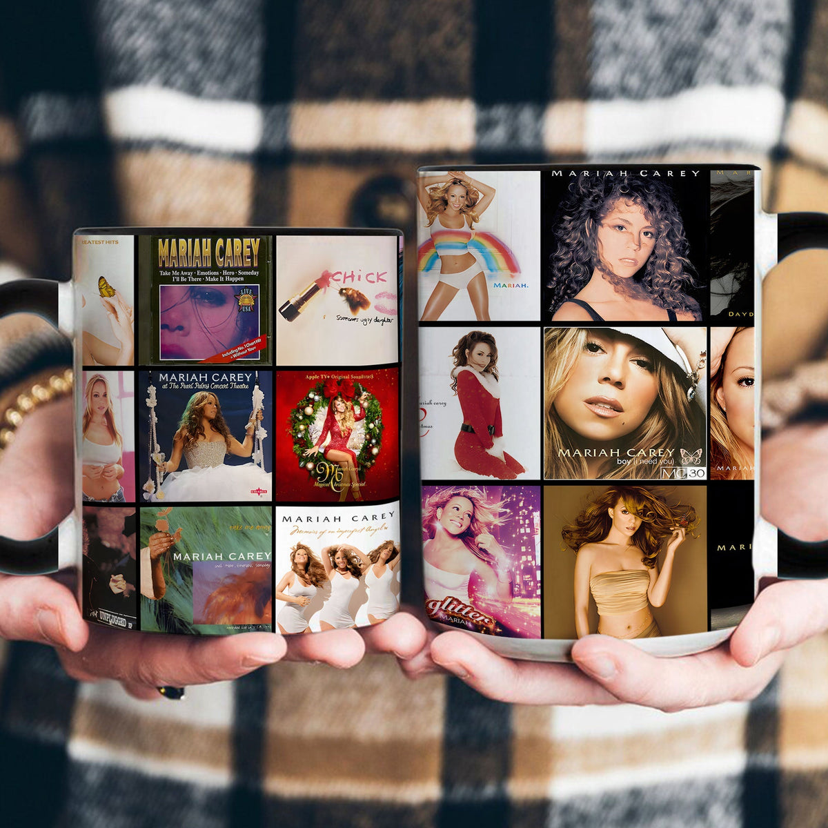Mariah Carey Accent Mug – Pop & R&B Diva Album Collage Gift