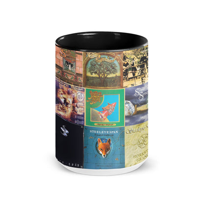 Steeleye Span Black Two-Tone Accent Coffee Mug - Classic Band Album Covers Collage Mug