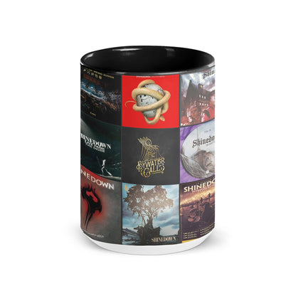 Shinedown Black Two-Tone Accent Coffee Mug - Classic Band Album Covers Collage Mug