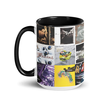 Pixies Black Two-Tone Accent Coffee Mug - Classic Band Album Covers Collage Mug