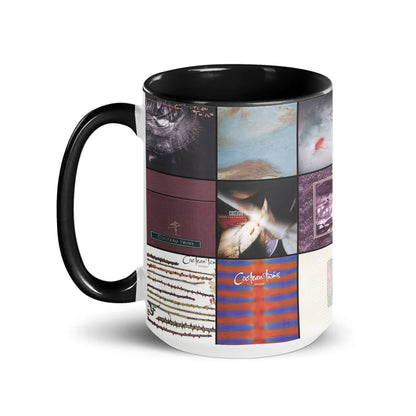 Cocteau Twins Black Two-Tone Accent Coffee Mug - Classic Band Album Covers Collage Mug