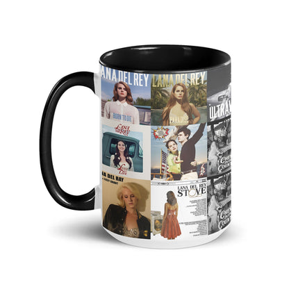 Lana Del ReyBlack Two-Tone Accent Coffee Mug - Classic Band Album Covers Collage Mug