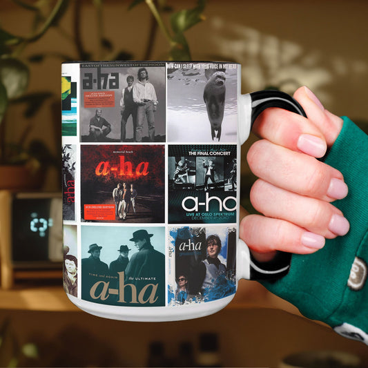 A-ha Accent Mug – Synth-Pop Legends Album Collage Gift