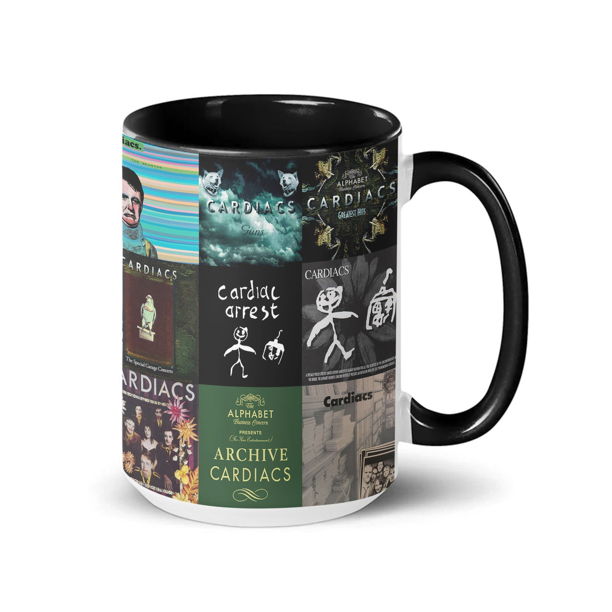 Cardiacs Accent Mug – Art-Rock Chaos & Nostalgic Album Collage Gift