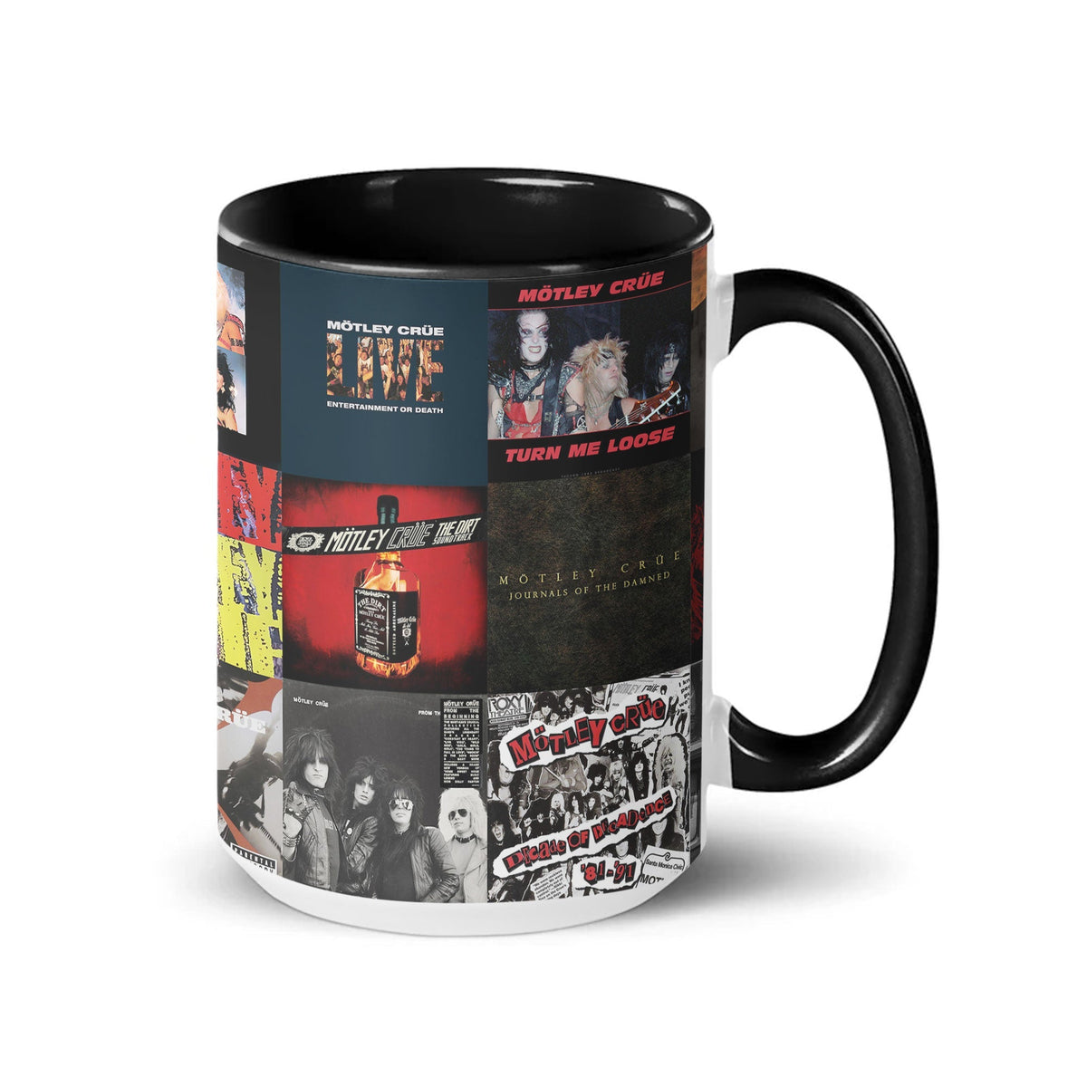 Mötley Crüe Accent Mug – Classic Hard Rock Album Collage Gift