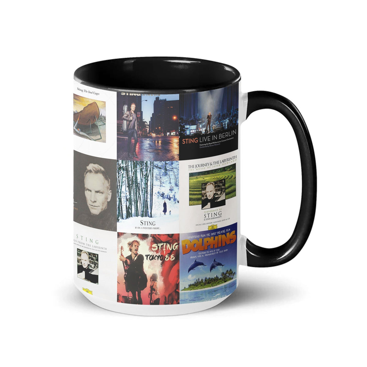 Sting Accent Mug – Iconic Album Cover Collage Gift