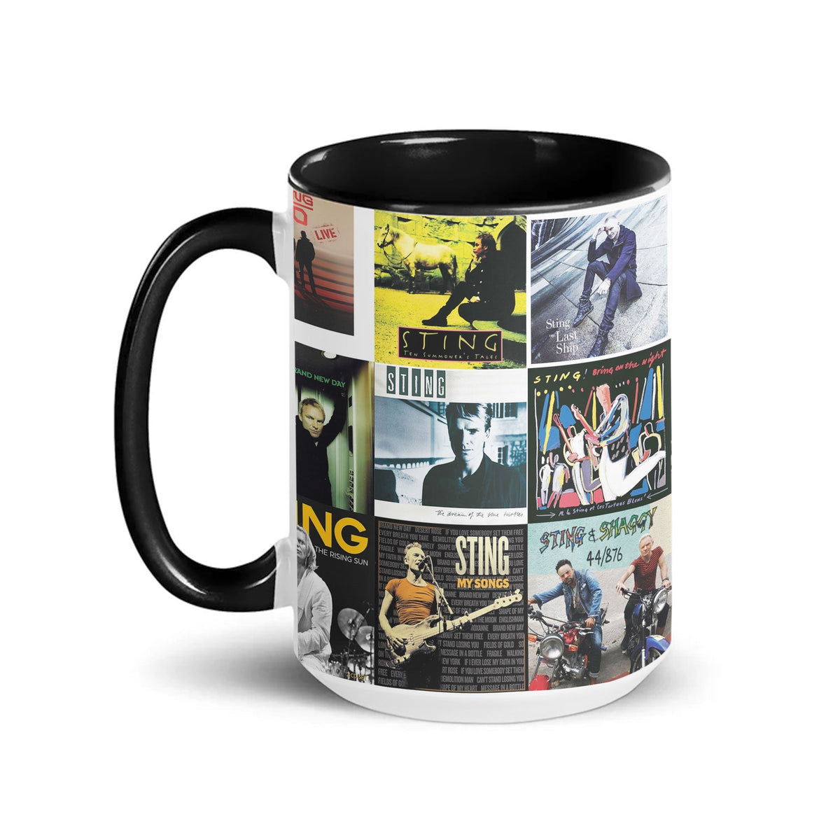 Sting Accent Mug – Iconic Album Cover Collage Gift
