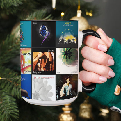 James Accent Mug – Album Cover Collage for Indie Rock Fans