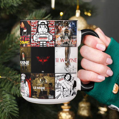 Lil Wayne Accent Mug – Album Cover Collage for Hip-Hop Fans