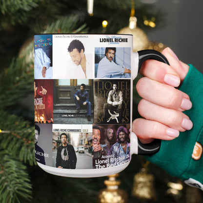 Lionel Richie Accent Mug – Soulful Classics Album Cover Collage Gift