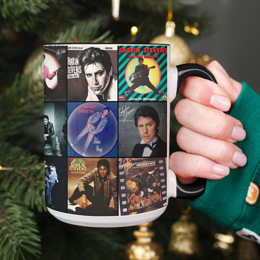 Shakin’ Stevens Accent Mug – Retro Album Collage Tribute