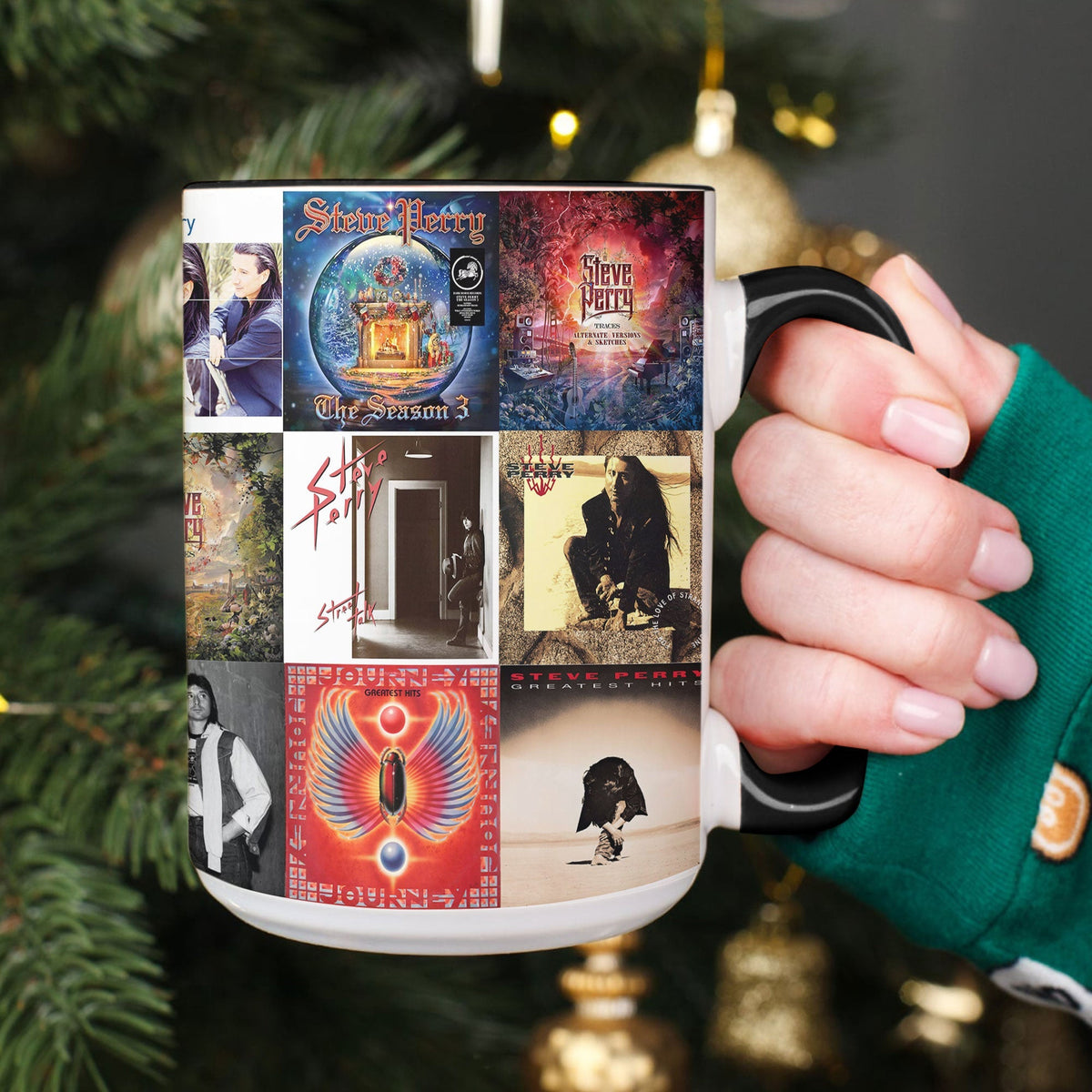 Steve Perry Accent Mug – Rock Legend Album Collage Gift