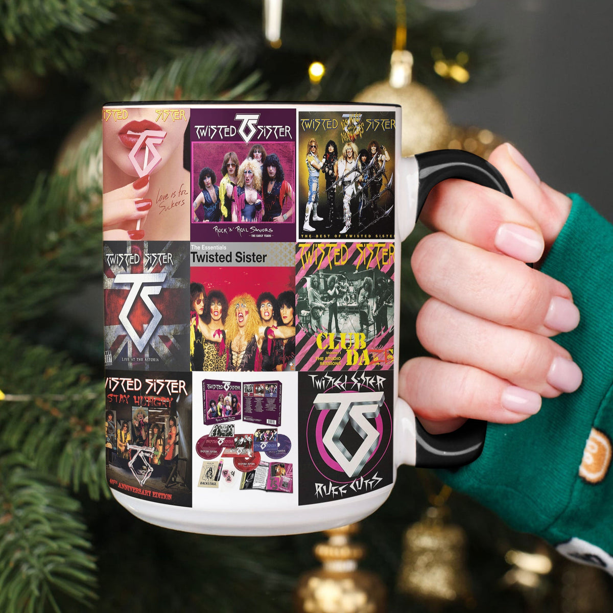 Twisted Sister Accent Mug – Heavy Metal Album Cover Collage Gift
