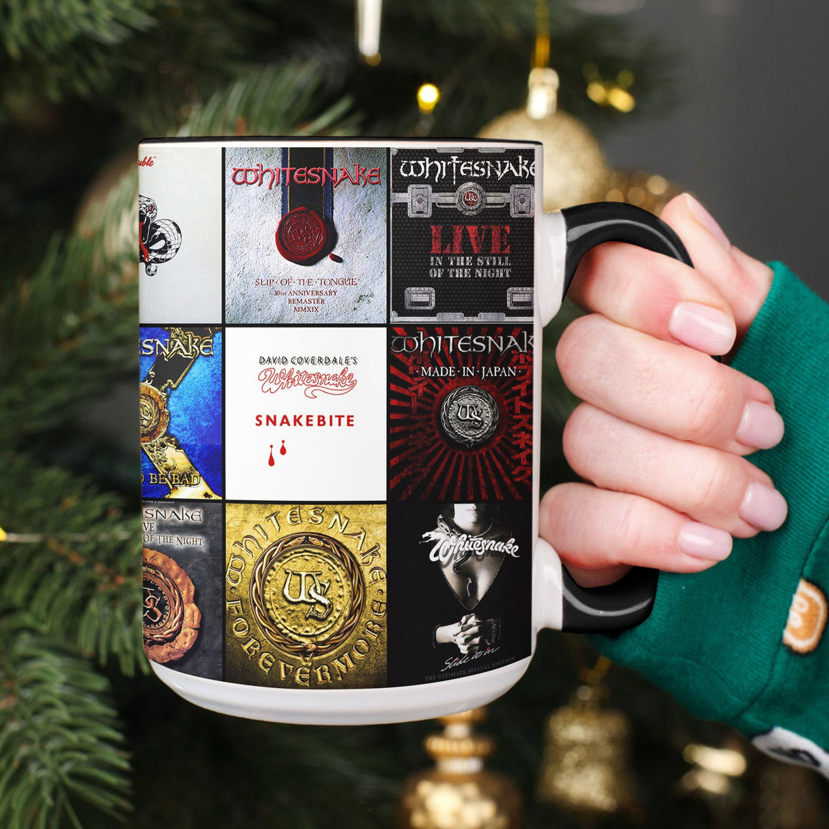 Whitesnake Accent Mug – Classic Rock Nostalgia Collage Gift