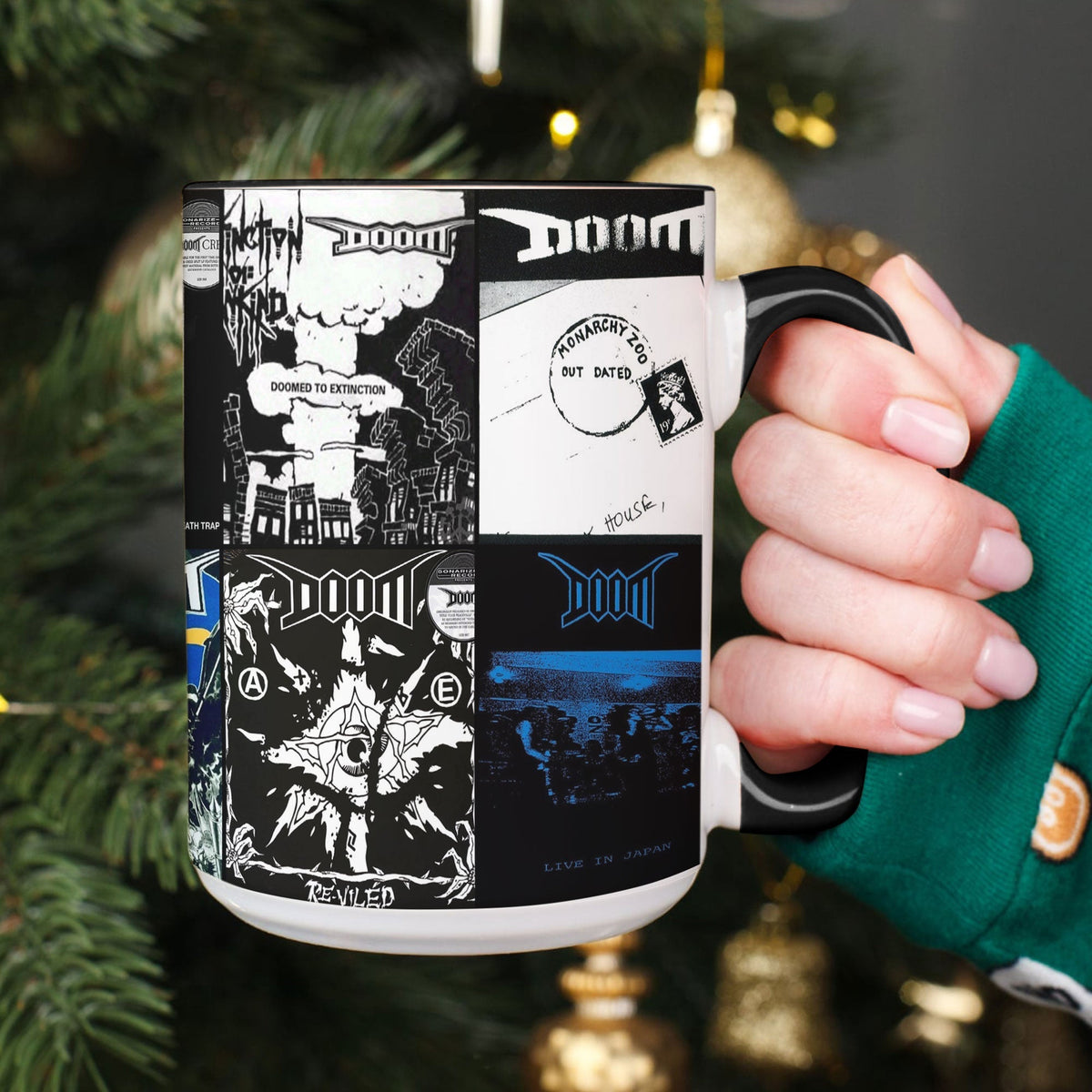 Doom Accent Mug – Classic Crust Punk Album Collage Gift