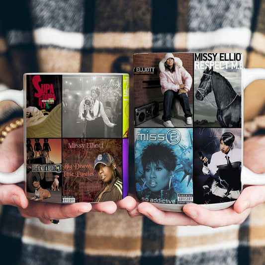 Missy Elliott Accent Mug – Hip-Hop Icon Album Cover Collage Gift