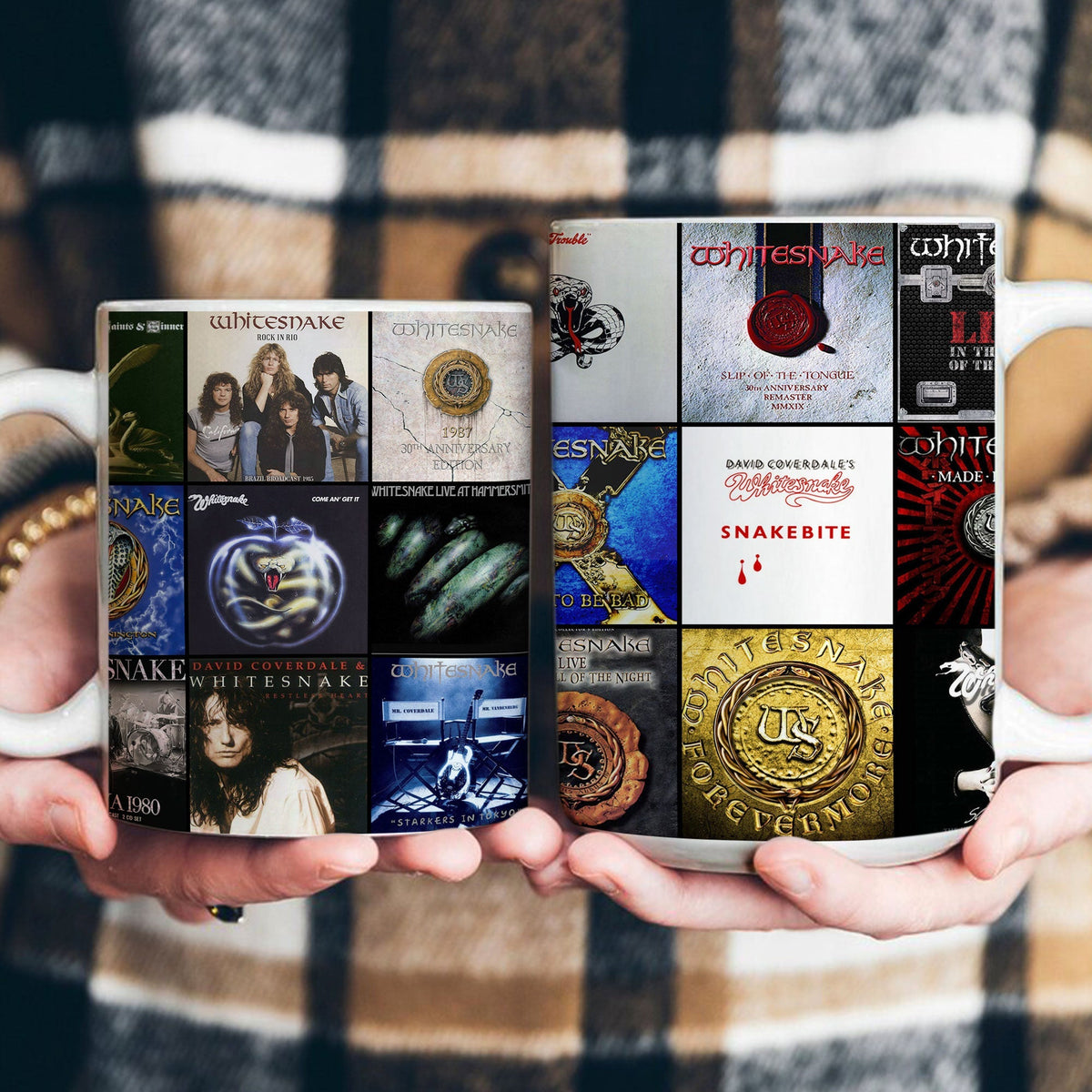 Whitesnake Accent Mug – Classic Rock Nostalgia Collage Gift