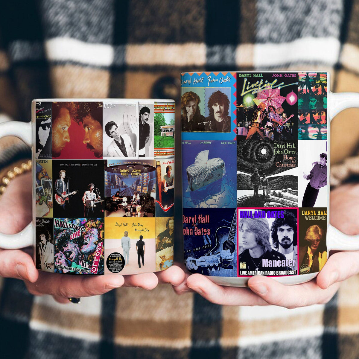 Daryl Hall & John Oates Accent Mug – Classic Album Cover Collage Gift