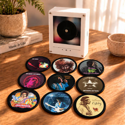 Jimi Hendrix MagTune Mini CD Player Light - Premium Psychedelic Rock Merchandise, Album Art LED Night Light Tabletop Decor Fan Gift