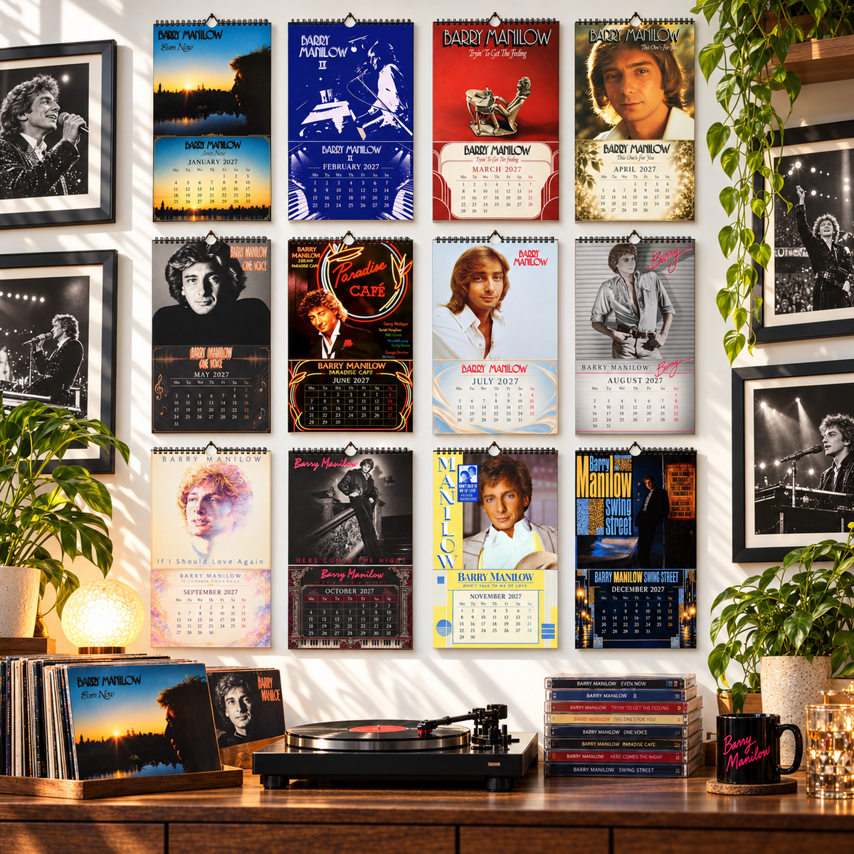 Barry Manilow 2027 Album Covers Wall Calendar - Vintage Photos & Classic Hits