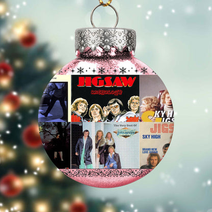Jigsaw Album Collage Ornament – Classic Pop & Soft Rock Christmas Decoration
