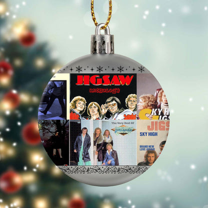 Jigsaw Album Collage Ornament – Classic Pop & Soft Rock Christmas Decoration