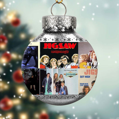 Jigsaw Album Collage Ornament – Classic Pop & Soft Rock Christmas Decoration