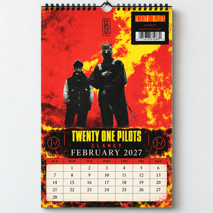 Twenty One Pilots 2027 Wall Calendar - Album Cover Collage & Alternative Rock Discography Art | Fan Gift & Hanging Decor