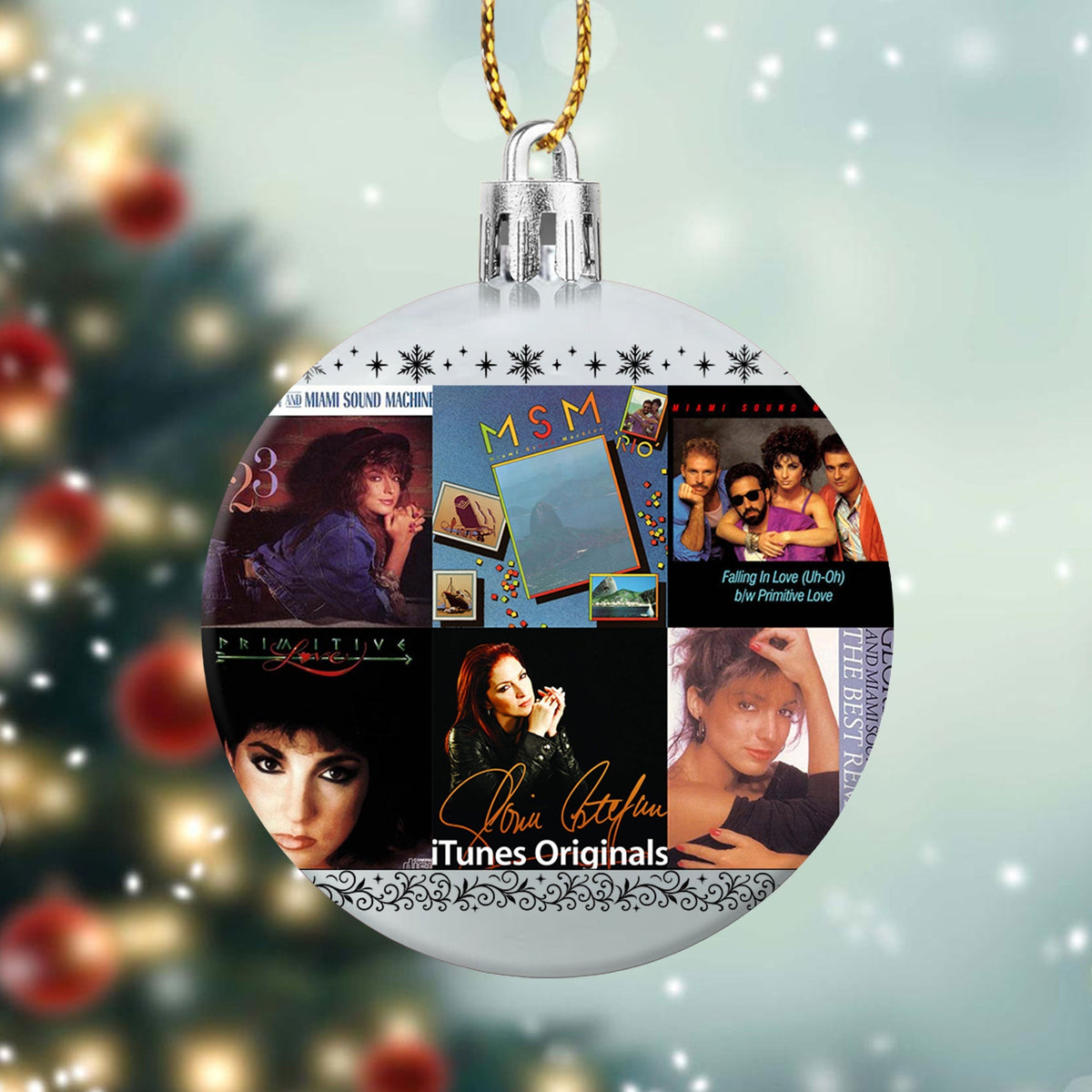 Gloria Estefan & Miami Sound Machine Album Collage Ornament – Latin Pop Christmas Decoration