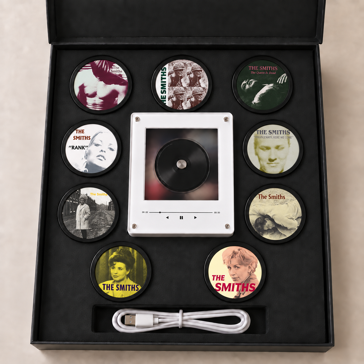 The Smiths MagTune Magnetic Music Player Set - Mini Vinyl Album Discs Frame Display - Indie Rock Band Fan Unique Gift Idea