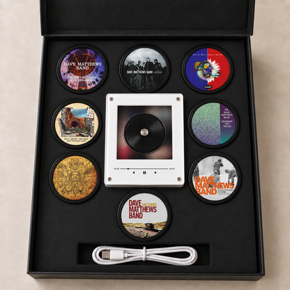 Dave Matthews Band MagTune Music Player - Retro Mini Vinyl Record Disc Player Style Night Light with Interchangeable Album Art Coasters & USB Cable