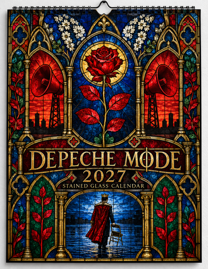 Depeche Mode Album Covers Stained Glass Wall Calendar - 2027 Synth-Pop Legends Collector's Edition - Perfect Gift for Rock Fans