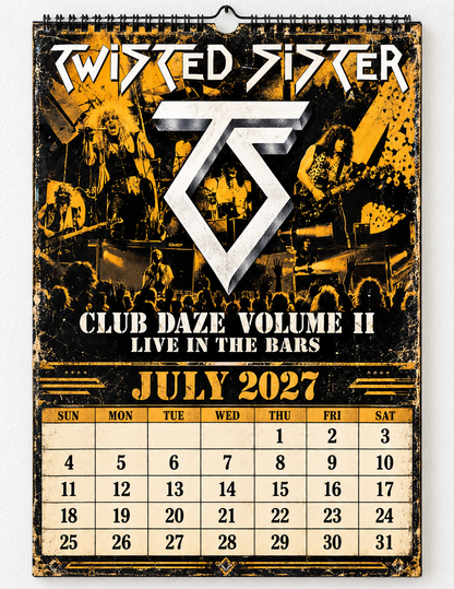 2027 Twisted Sister Album Covers Wall Calendar - Spiral Bound Vintage Heavy Metal Collector's Calendar - Unique Christmas Stocking Stuffer & Birthday Gift