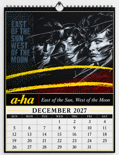 2027 a-ha Album Covers Wall Calendar - Spiral Bound Vintage Norwegian Synth-Pop Collector's Calendar - Unique Christmas Stocking Stuffer & Birthday Gift