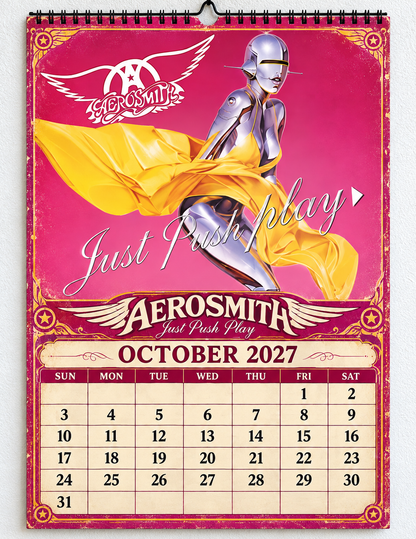 2027 Aerosmith Album Covers Wall Calendar - Spiral Bound Vintage Hard Rock Collector's Calendar - Unique Christmas Stocking Stuffer & Birthday Gift