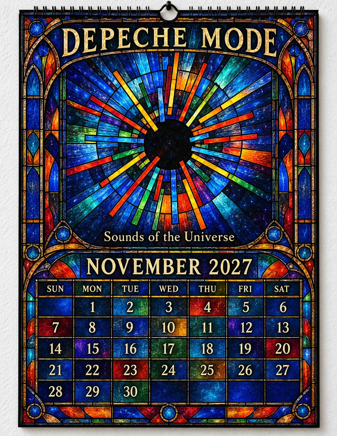 Depeche Mode Album Covers Stained Glass Wall Calendar - 2027 Synth-Pop Legends Collector's Edition - Perfect Gift for Rock Fans
