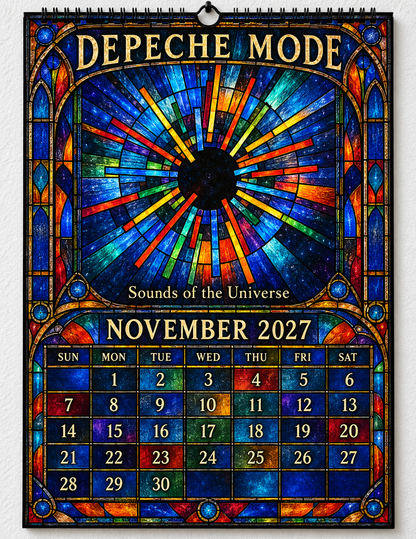 Depeche Mode Album Covers Stained Glass Wall Calendar - 2027 Synth-Pop Legends Collector's Edition - Perfect Gift for Rock Fans