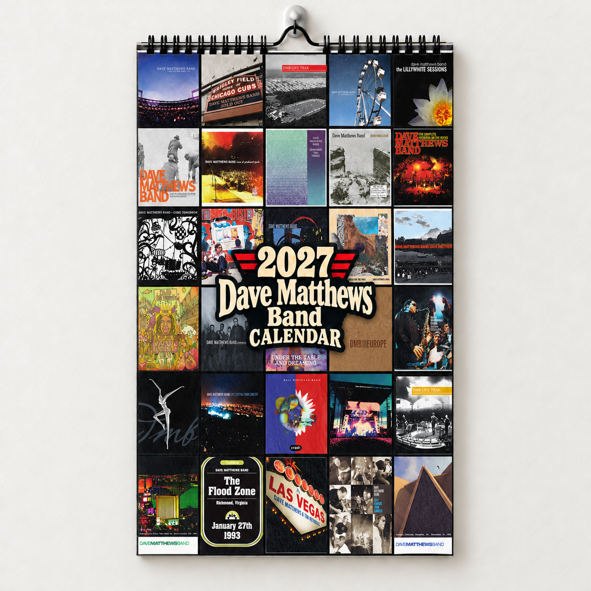 2027 Dave Matthews Band Album Covers Calendar – DMB Wall Calendar, Vintage Rock Music Collage