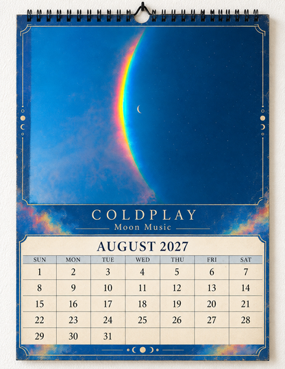 2027 Coldplay Album Covers Wall Calendar - Spiral Bound Vintage Alternative Rock Collector's Calendar - Unique Christmas Stocking Stuffer & Birthday Gift