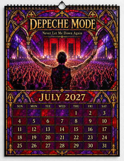 Depeche Mode Album Covers Stained Glass Wall Calendar - 2027 Synth-Pop Legends Collector's Edition - Perfect Gift for Rock Fans