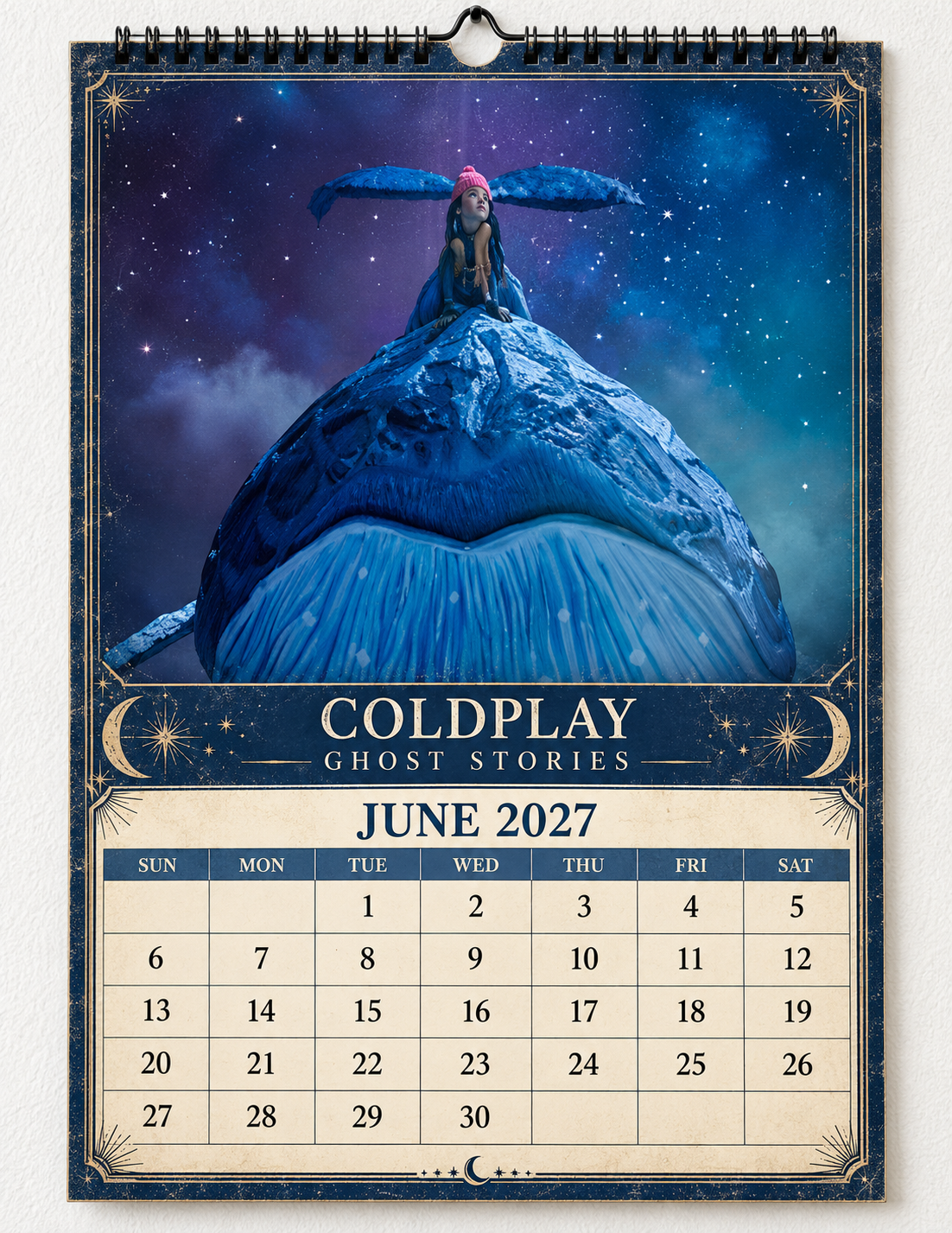 2027 Coldplay Album Covers Wall Calendar - Spiral Bound Vintage Alternative Rock Collector's Calendar - Unique Christmas Stocking Stuffer & Birthday Gift
