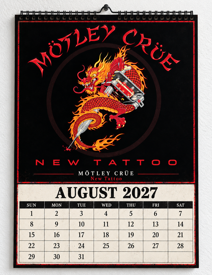 2027 Mötley Crüe Album Covers Wall Calendar - Spiral Bound Vintage Glam Metal Collector's Calendar - Unique Christmas Stocking Stuffer & Birthday Gift