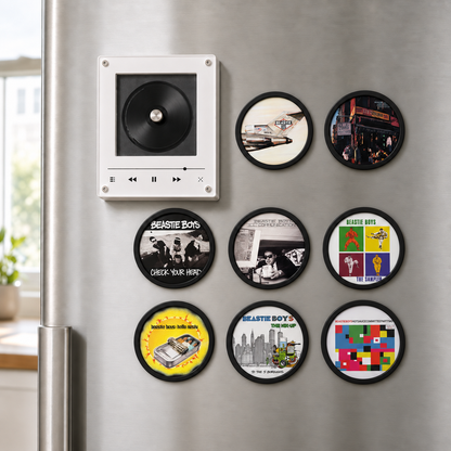 Beastie Boys MagTune Music Player - Retro Mini Vinyl Record Disc Player Style Night Light with Interchangeable Album Art Coasters & USB Cable