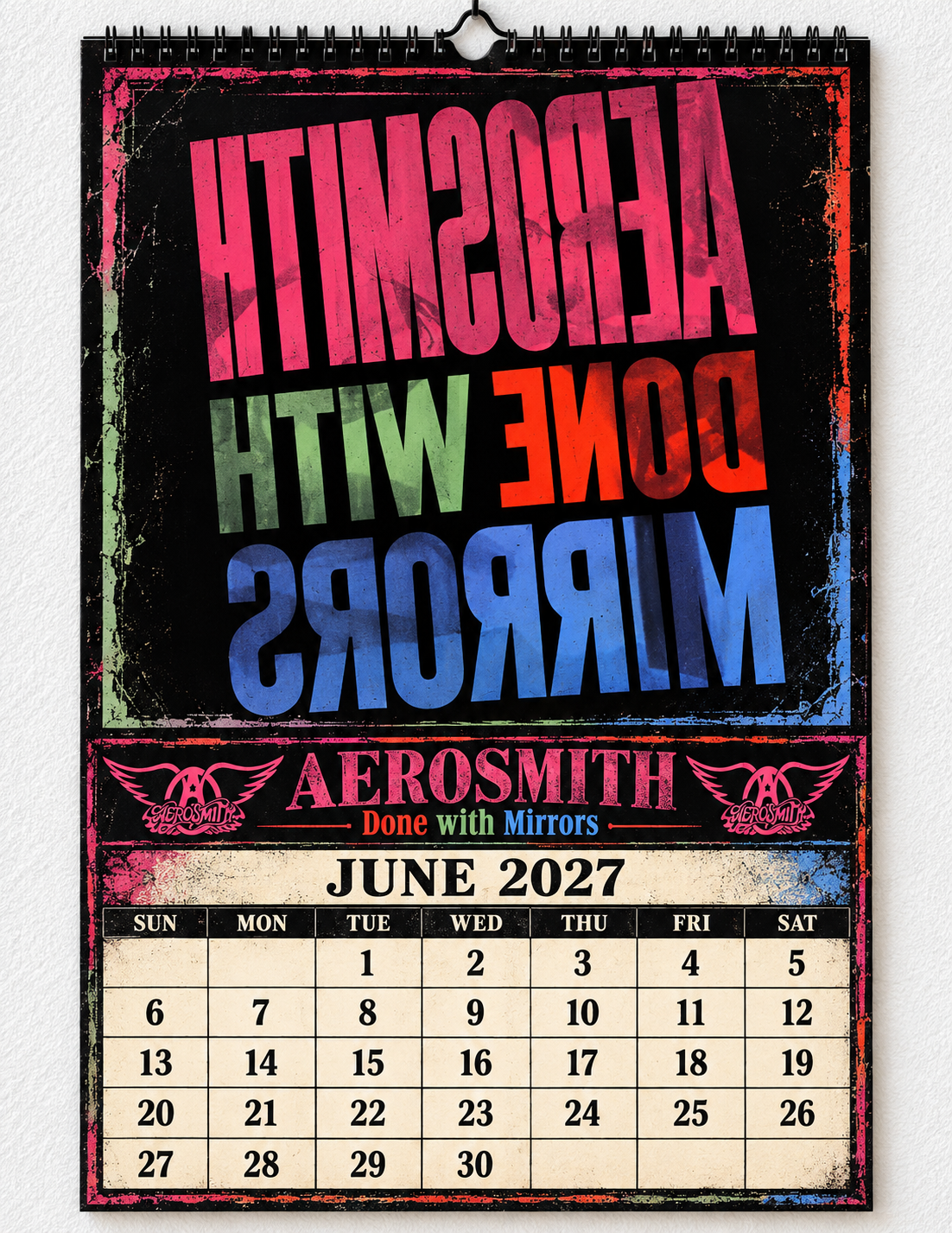 2027 Aerosmith Album Covers Wall Calendar - Spiral Bound Vintage Hard Rock Collector's Calendar - Unique Christmas Stocking Stuffer & Birthday Gift