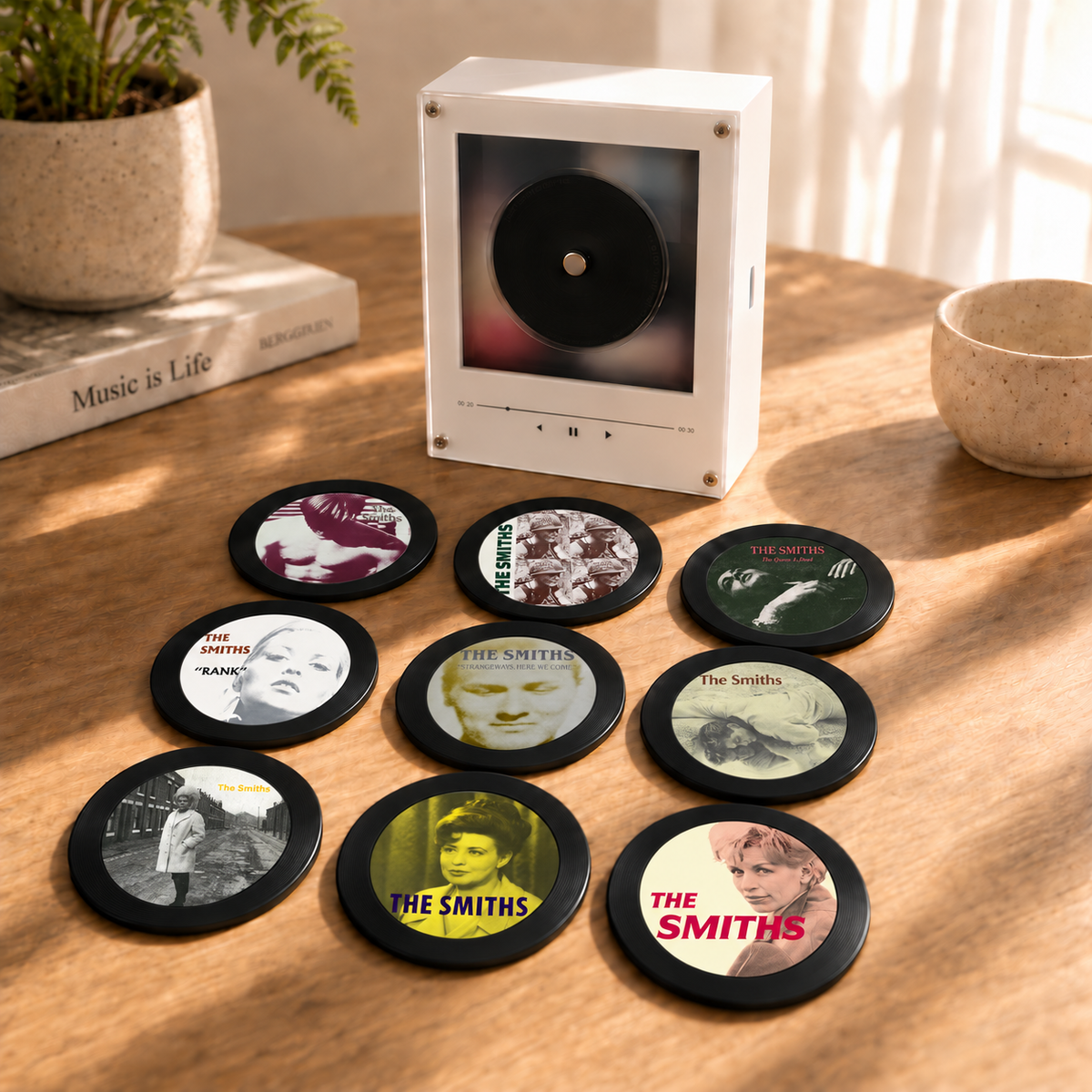 The Smiths MagTune Magnetic Music Player Set - Mini Vinyl Album Discs Frame Display - Indie Rock Band Fan Unique Gift Idea