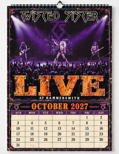 2027 Twisted Sister Album Covers Wall Calendar - Spiral Bound Vintage Heavy Metal Collector's Calendar - Unique Christmas Stocking Stuffer & Birthday Gift