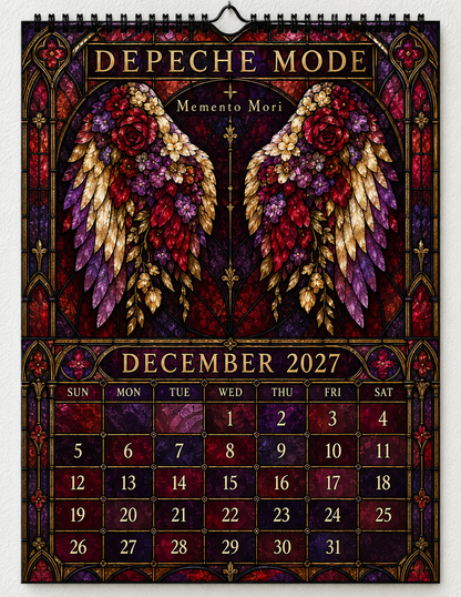 Depeche Mode Album Covers Stained Glass Wall Calendar - 2027 Synth-Pop Legends Collector's Edition - Perfect Gift for Rock Fans
