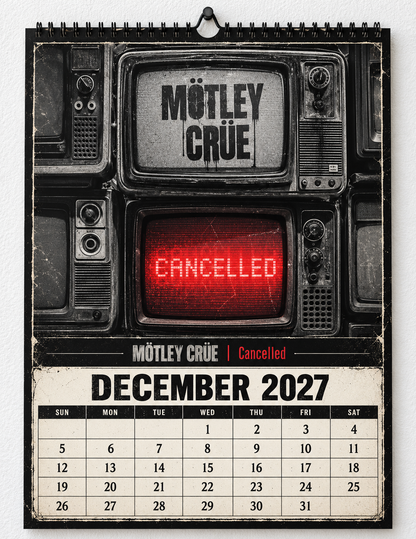 2027 Mötley Crüe Album Covers Wall Calendar - Spiral Bound Vintage Glam Metal Collector's Calendar - Unique Christmas Stocking Stuffer & Birthday Gift
